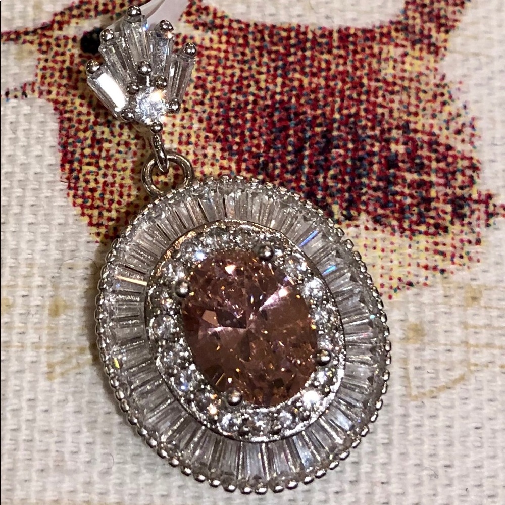 Pink and white sapphire pendant